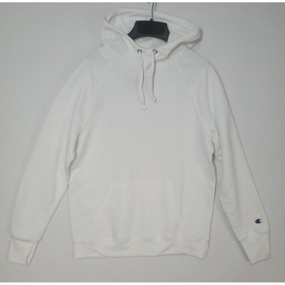 Champion Powerblend Logo Fleece Hoodie GF934 Women's White Sz SM New w/Stain